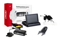 AMIO Parking senzori x4, bijeli, 22 mm, TFT02 4,3", buzzer, HD-502-IR kamera za rikverc